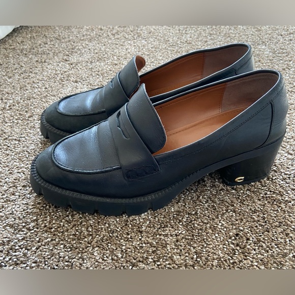 Coach Colleen Loafers Black Leather Size 9.5 - Picture 1 of 7